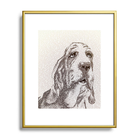 Belle13 Basset Hound Metal Framed Art Print