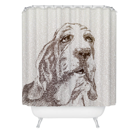 Belle13 Basset Hound Shower Curtain
