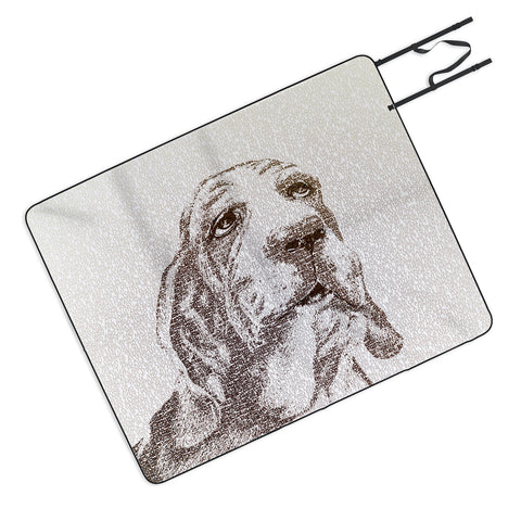 Belle13 Basset Hound Picnic Blanket