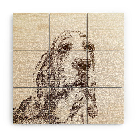 Belle13 Basset Hound Wood Wall Mural