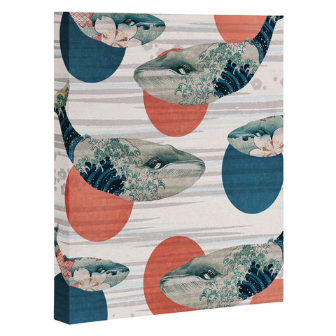 Belle13 Blue Whale Polka Art Canvas