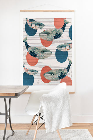 Belle13 Blue Whale Polka Art Print And Hanger