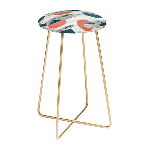 Belle13 Blue Whale Polka Counter Stool