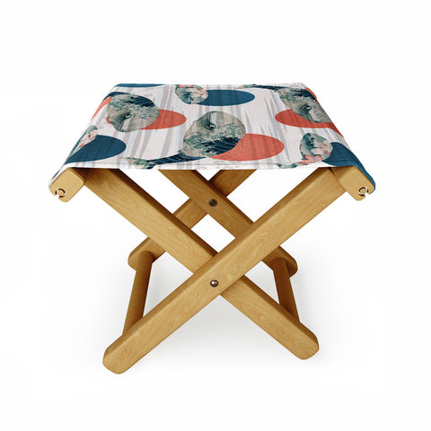 Belle13 Blue Whale Polka Folding Stool