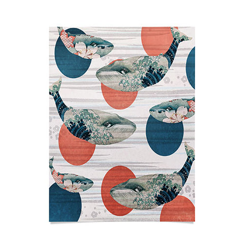 Belle13 Blue Whale Polka Poster