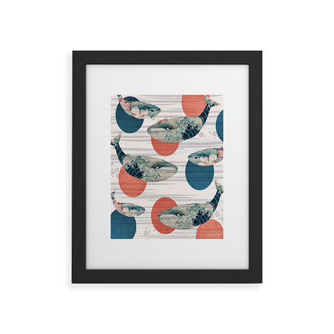 Belle13 Blue Whale Polka Framed Art Print