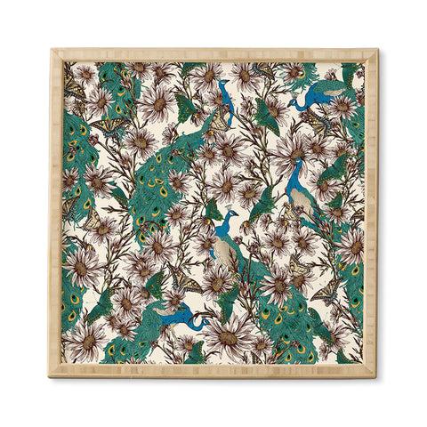 Belle13 Butterflies In My Peacock Garden Framed Wall Art