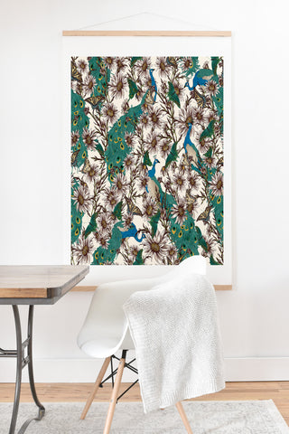 Belle13 Butterflies In My Peacock Garden Art Print And Hanger