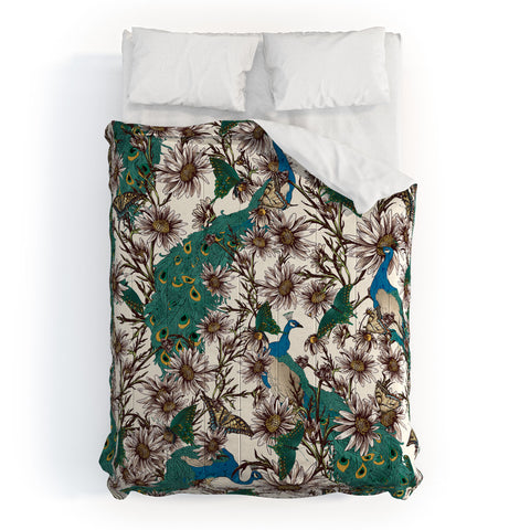 Belle13 Butterflies In My Peacock Garden Comforter