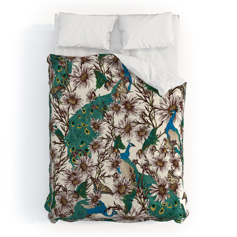 Belle13 Butterflies In My Peacock Garden Duvet Cover