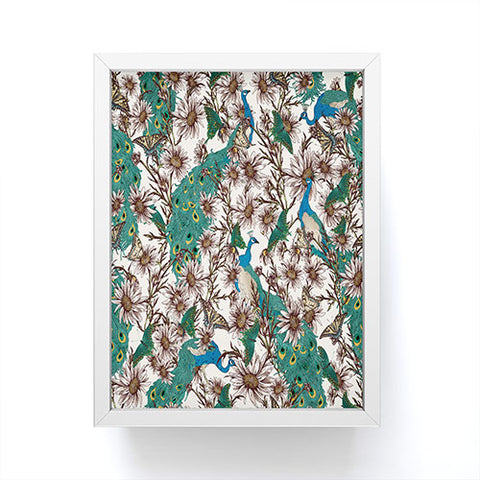 Belle13 Butterflies In My Peacock Garden Framed Mini Art Print