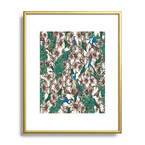 Belle13 Butterflies In My Peacock Garden Metal Framed Art Print