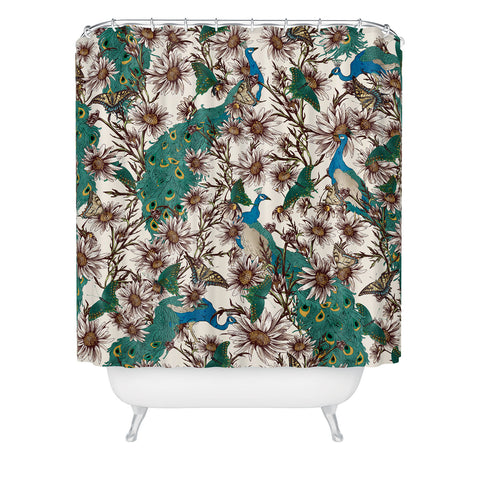 Belle13 Butterflies In My Peacock Garden Shower Curtain