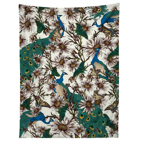 Belle13 Butterflies In My Peacock Garden Tapestry