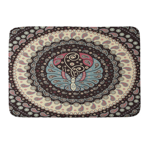 Belle13 Butterfly Mandala Memory Foam Bath Mat