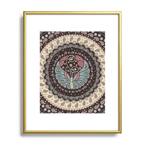 Belle13 Butterfly Mandala Metal Framed Art Print