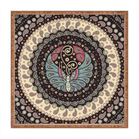 Belle13 Butterfly Mandala Square Tray