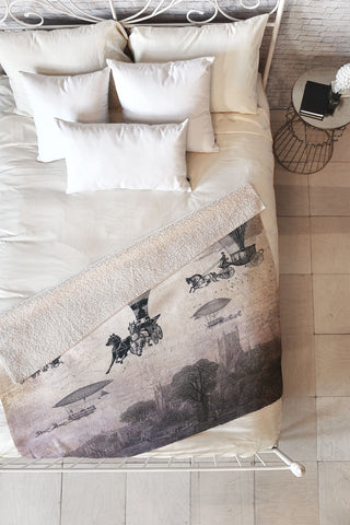 Belle13 Carrilloons Over The City Fleece Throw Blanket