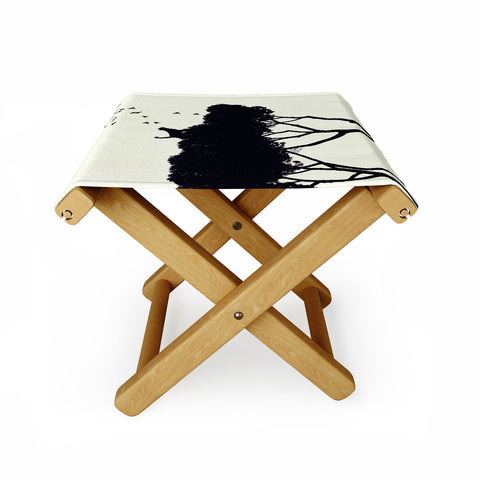 Belle13 Cat and Birds Folding Stool