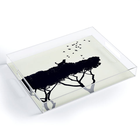 Belle13 Cat and Birds Acrylic Tray