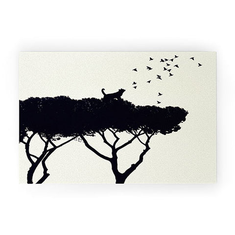 Belle13 Cat and Birds Welcome Mat