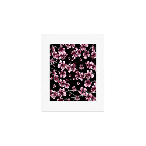 Belle13 Cherry Blossoms On Black Art Print