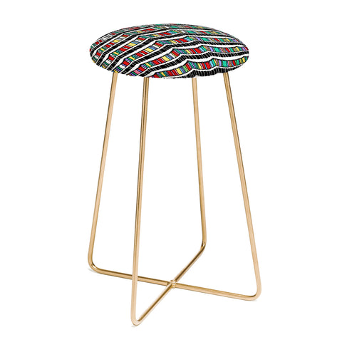 Belle13 Color Waves Abstract Counter Stool