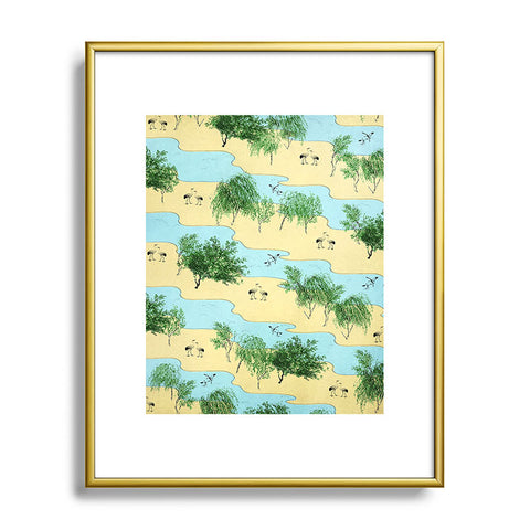 Belle13 Crane River Metal Framed Art Print