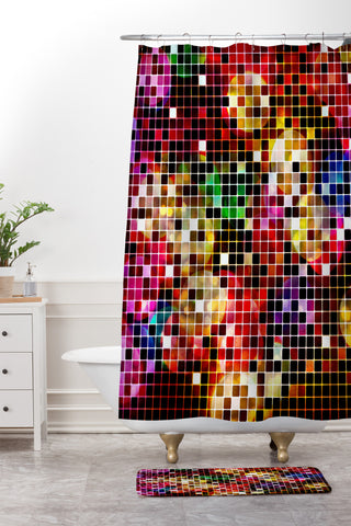 Belle13 Crazy Disco Shower Curtain And Mat
