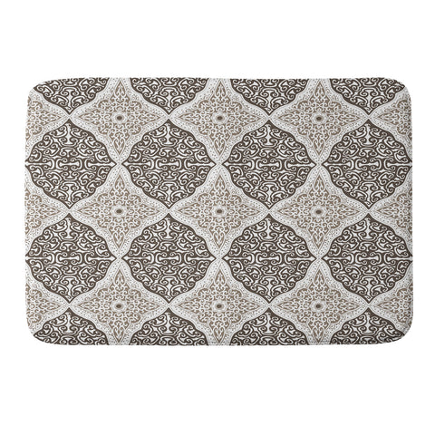 Belle13 Curly Rhombus Neutral Memory Foam Bath Mat