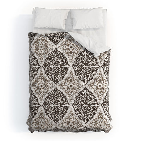 Belle13 Curly Rhombus Neutral Comforter