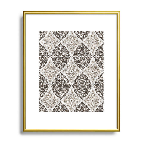 Belle13 Curly Rhombus Neutral Metal Framed Art Print