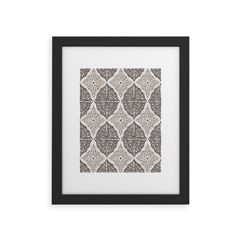 Belle13 Curly Rhombus Neutral Framed Art Print