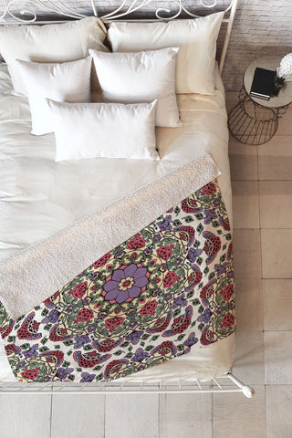 Belle13 Deco Floral Fleece Throw Blanket