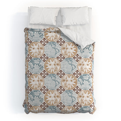 Belle13 Earth Moon Sun Comforter