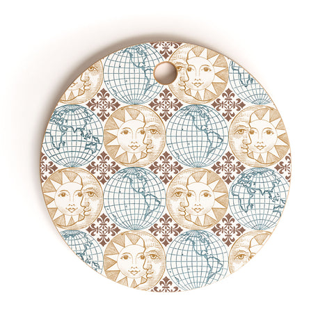 Belle13 Earth Moon Sun Cutting Board Round