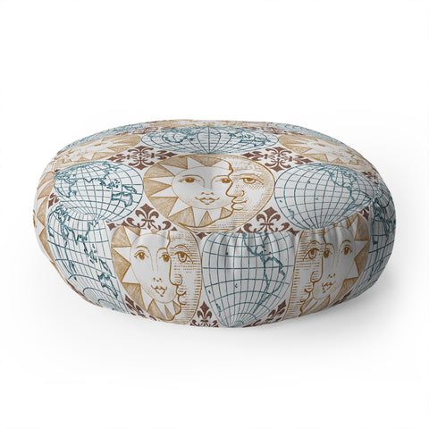 Belle13 Earth Moon Sun Floor Pillow Round