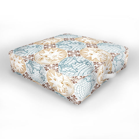 Belle13 Earth Moon Sun Outdoor Floor Cushion