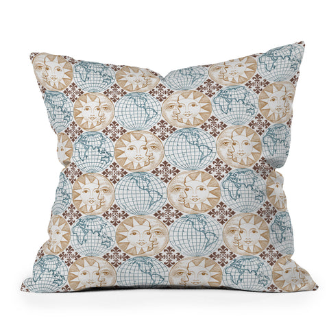 Belle13 Earth Moon Sun Throw Pillow