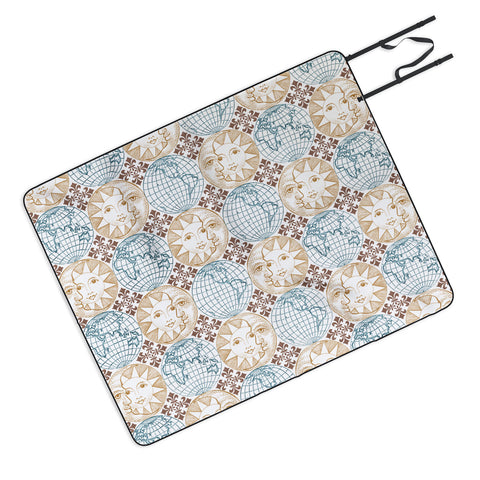 Belle13 Earth Moon Sun Picnic Blanket