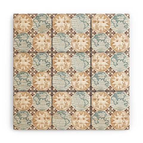 Belle13 Earth Moon Sun Wood Wall Mural