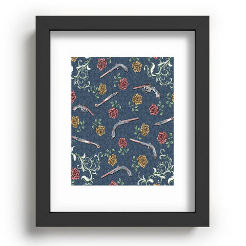 Belle13 Elegant Guns and Roses Recessed Framing Rectangle