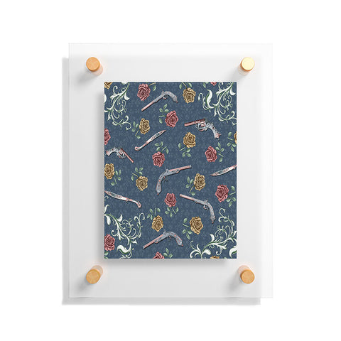 Belle13 Elegant Guns and Roses Floating Acrylic Print