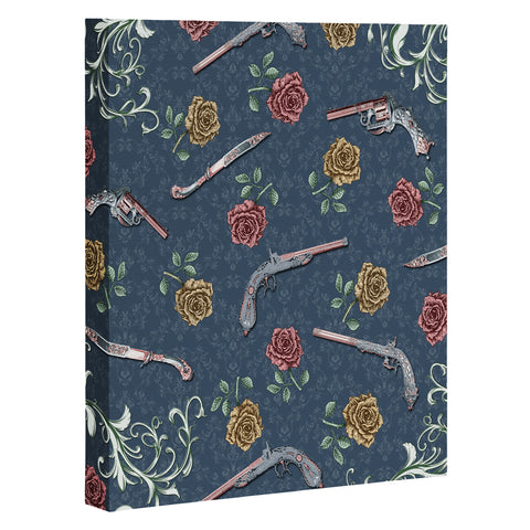 Belle13 Elegant Guns and Roses Art Canvas