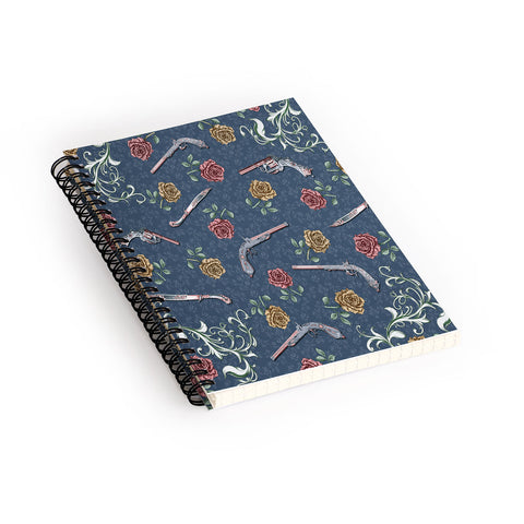 Belle13 Elegant Guns and Roses Spiral Notebook