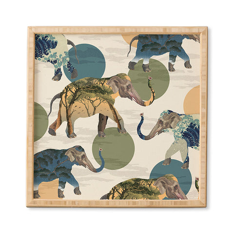Belle13 Elephant Polka Framed Wall Art