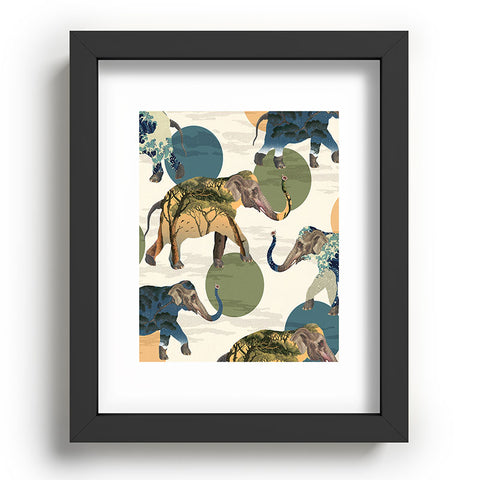 Belle13 Elephant Polka Recessed Framing Rectangle