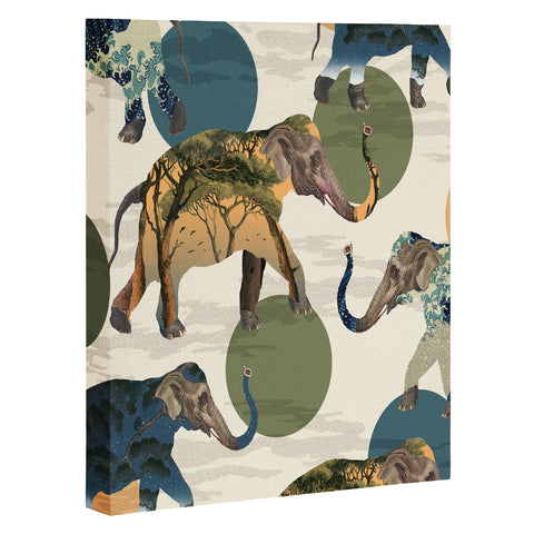 Belle13 Elephant Polka Art Canvas