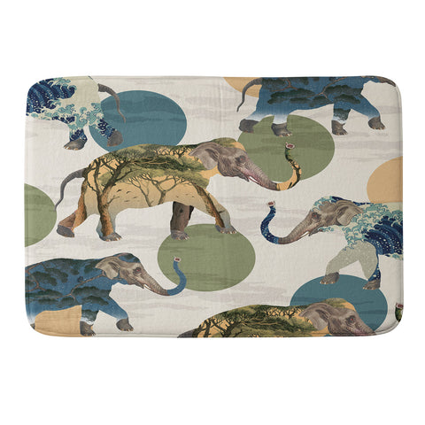 Belle13 Elephant Polka Memory Foam Bath Mat