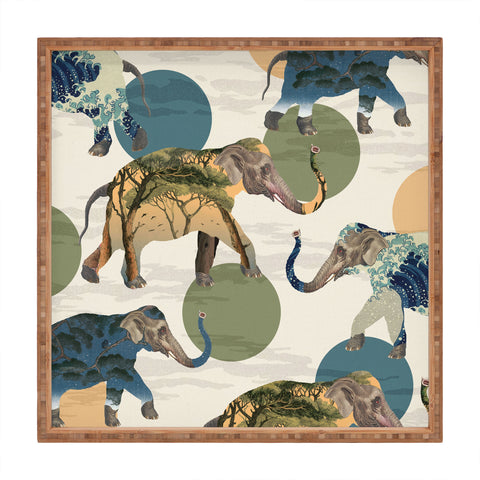 Belle13 Elephant Polka Square Tray